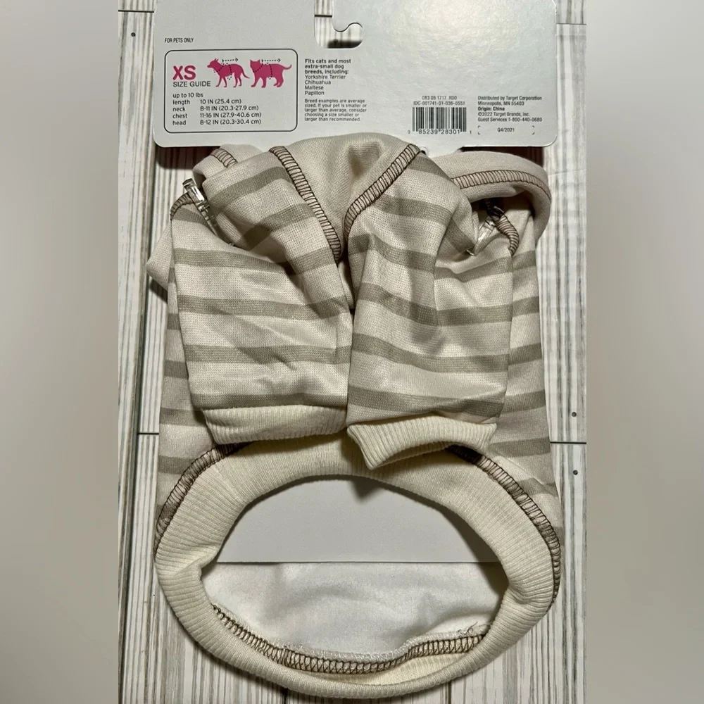 New Boots & Barkley Striped Hoodie for XSmall Breed Dogs